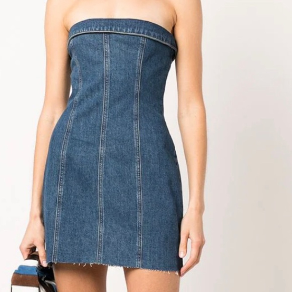 Strapless Denim Mini Reformation Dress